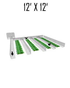 12' X 12' Garden Chunnel With (2) 12' Aisles Open Ended & 4' X 4' Chicken Run