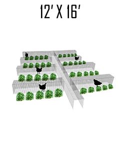 12' X 16' Garden Chunnel With Center Aisle & (5) 12' Cross Sections 