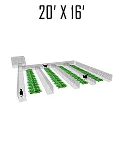 20' X 16' Garden Chunnel With (4) 16' Aisles Open Ended& 4' X 4' Chicken Run