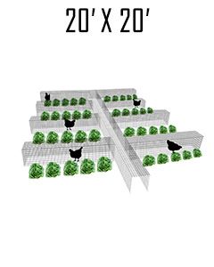 20' X 20' Garden Chunnel With Center Aisle & (6) 20' Cross Sections 