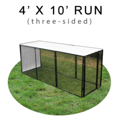 4' X 10' Chicken Run with Metal Top (THREE-SIDED)