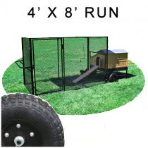 Mobile Medium Snap N Lock Chicken Coop With 4' X 8' Run (Ultimate)
