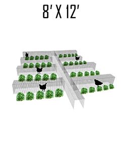 8' X 12' Garden Chunnel With Center Aisle & (4) 8' Cross Sections 