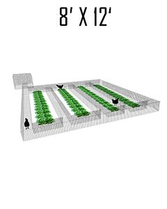 8' X 12' Garden Chunnel With (2) 8' Aisles Closed Ended & 4' X 4' Chicken Run