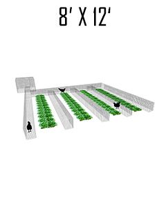 8' X 12' Garden Chunnel With (2) 8' Aisles Open Ended & 4' X 4' Chicken Run