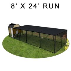 Modern Barn Chicken Coop With 8' X 24' Run (Basic)