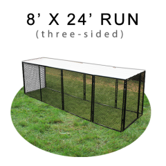 8' X 24' Chicken Run with Metal Top (THREE-SIDED)