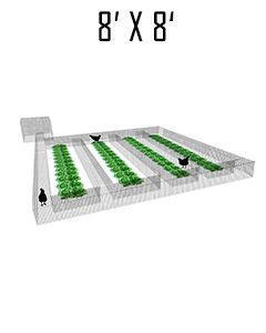 8' X 8' Garden Chunnel With (1) 8' Aisle Closed Ended & 4' X 4' Chicken Run