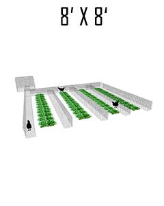 8' X 8' Garden Chunnel With (1) 8' Aisle Open Ended & 4' X 4' Chicken Run