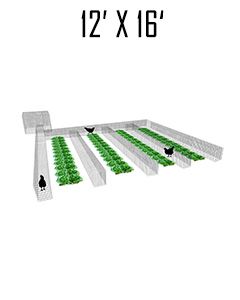 12' X 16' Garden Chunnel With (3) 12' Aisles Open Ended & 4' X 4' Chicken Run 
