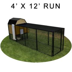 Modern Barn Chicken Coop With 4' X 12' Run (Basic)