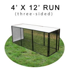 4' X 12' Chicken Run with Metal Top (THREE-SIDED)