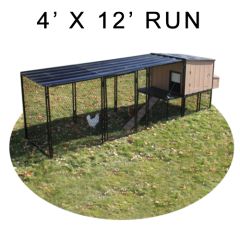 Urban Chicken Coop With 4' X 12' Run (Complete)