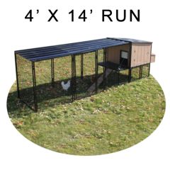 Urban Chicken Coop With 4' X 14' Run (Complete)