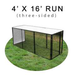 4' X 16' Chicken Run with Metal Top (THREE-SIDED)