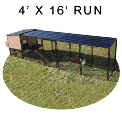 Urban Chicken Coop With 4' X 16' Run (Complete)
