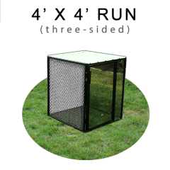 4' X 4' Chicken Run with Metal Top (THREE-SIDED)