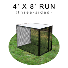 4' X 8' Chicken Run with Metal Top (THREE-SIDED)