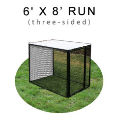 6' X 8' Chicken Run with Metal Top (THREE-SIDED)
