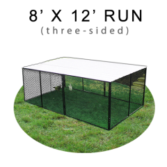 8' X 12' Chicken Run with Metal Top (THREE-SIDED)