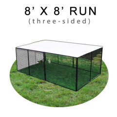 8' X 8' Chicken Run with Metal Top (THREE-SIDED)